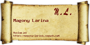 Magony Larina névjegykártya